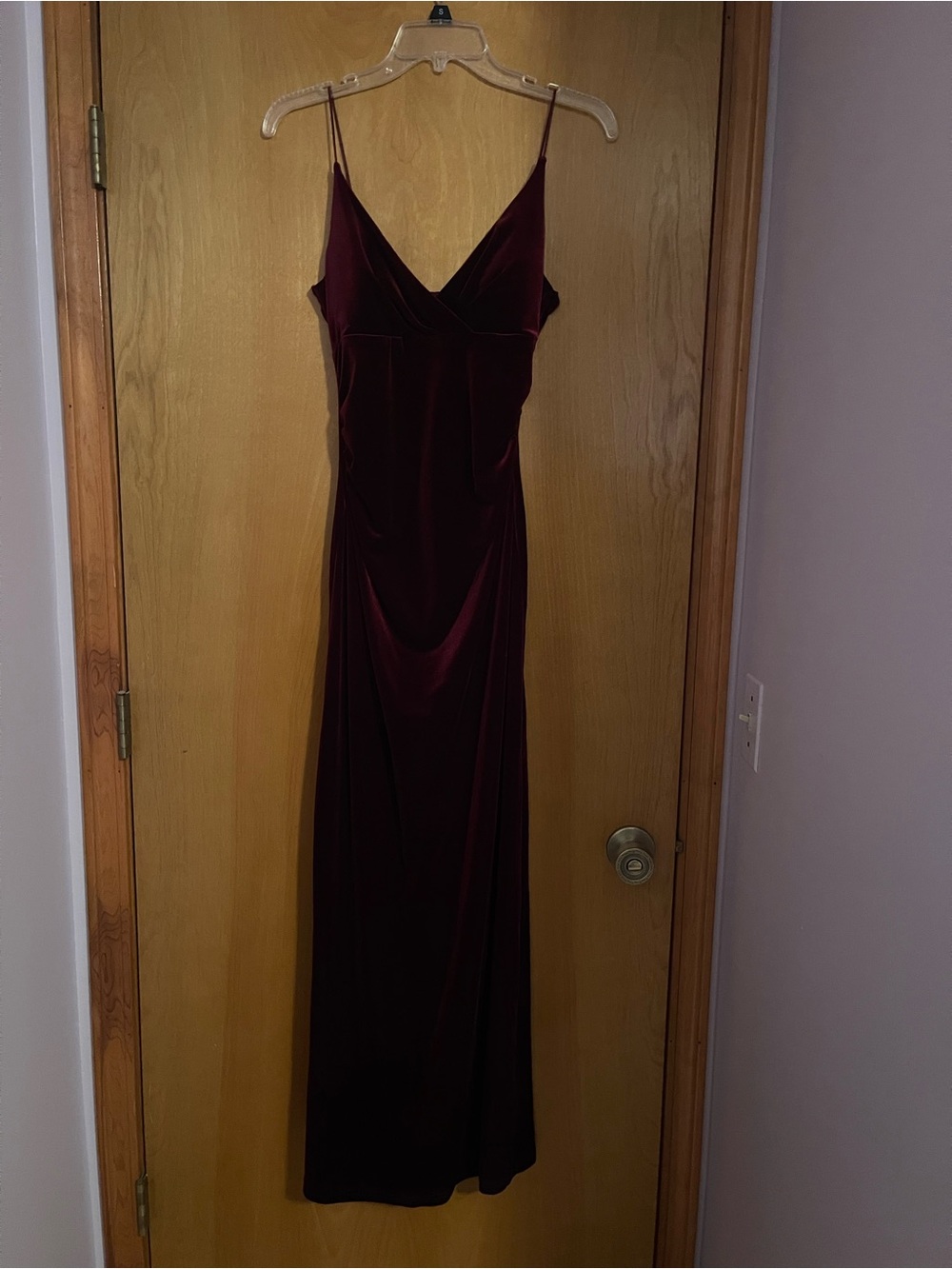 City Triangles Vintage 90s/Y2K Burgundy Red Velvet Maxi Formal Dress Size 6